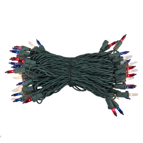 Christmas Lights 50 Blue, Red, Clear Mini Christmas Lights, 6