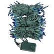 140 Blue Chasing Mini Lights, 4" Spacing, Green Wire