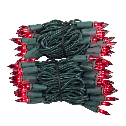 Christmas Lights 100 Red Christmas Tree Mini Lights, 2.5" Spacing