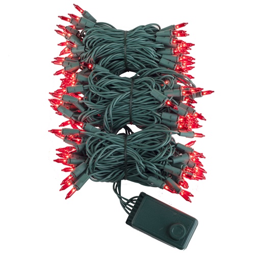 Chasing Christmas Mini Lights 140 Red Chasing Mini Lights, 4" Spacing