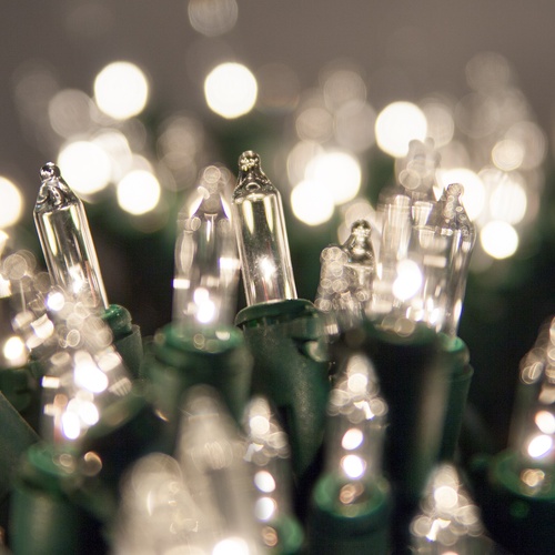 Christmas Lights 100 Clear Mini Christmas Lights, 6" Spacing, Premium