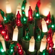 Commercial 100 Red, Green, White Frost Christmas Mini Lights, 6" Spacing, Green Wire