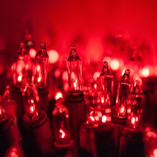 Commercial 150 Red Christmas Mini Lights, 6" Spacing, Green Wire