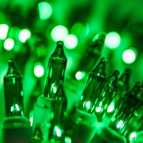 White Christmas Lights 100 Green Christmas Tree Mini Lights, 2.5