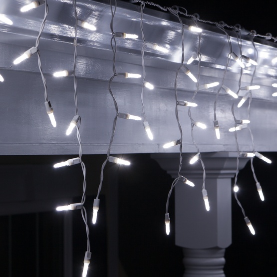 Led Christmas Lights 70 Icicle Cool White M5 Bulbs