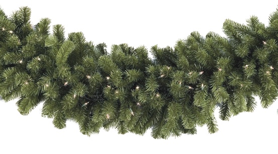 Lighted Christmas Garland - Sequoia Fir Prelit Commercial Christmas Sequoia Fir Prelit Commercial Christmas Garland, Clear Lights - Lighted Christmas Garland - Sequoia Fir Prelit Commercial Christmas