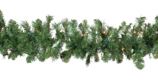 Lighted Christmas Garland - Cumberland Fir Prelit Christmas Garland Cumberland Fir Prelit Christmas Garland, Clear Lights - Lighted Christmas Garland - Cumberland Fir Prelit Christmas Garland