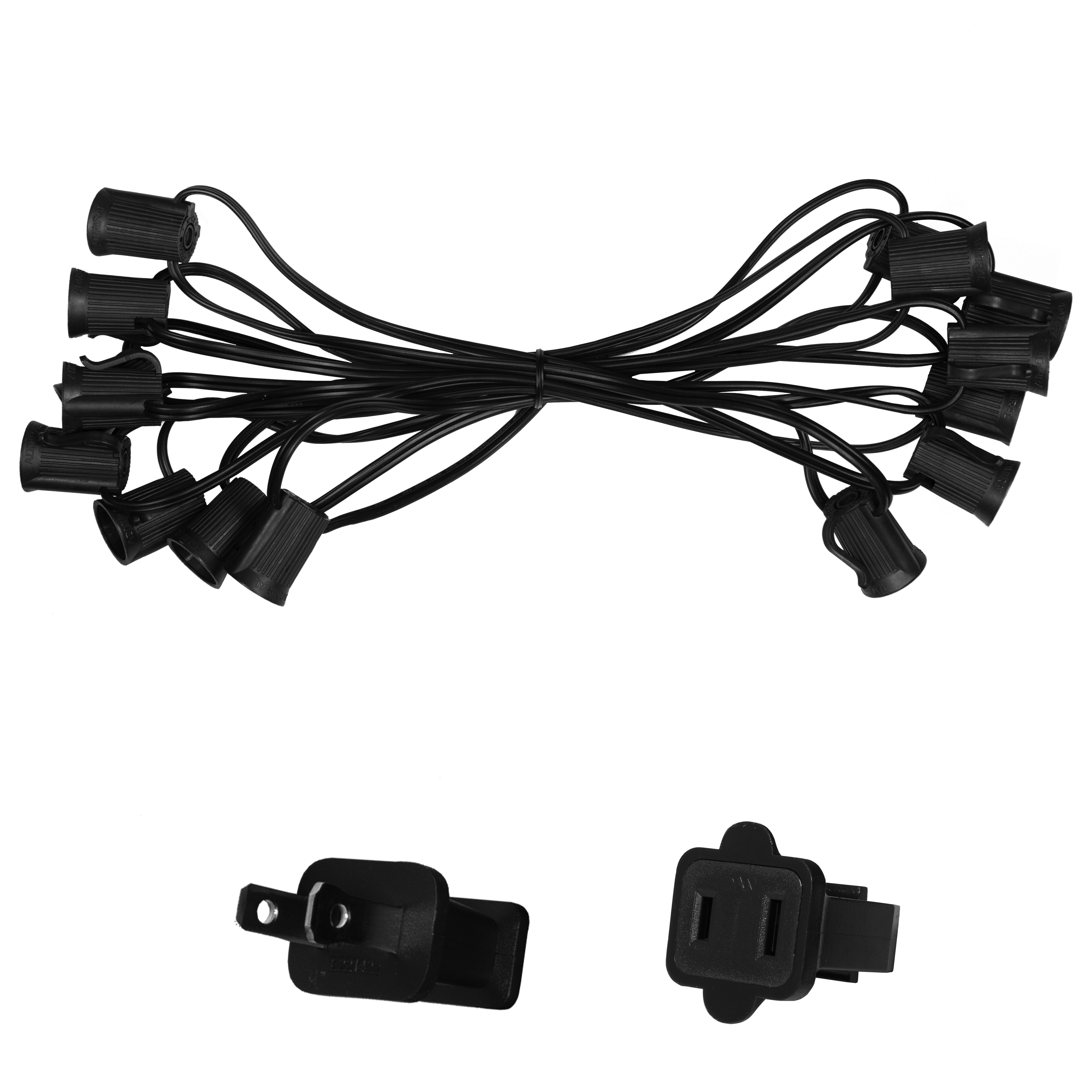 C9 Christmas Lights 15' C9 Commercial Light Stringer, SPT1W Black