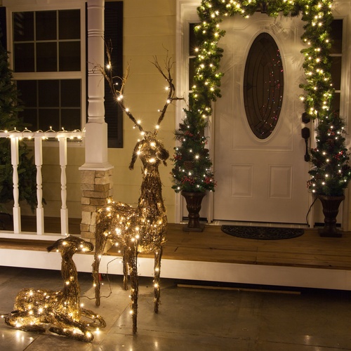 Outdoor Christmas Decorations 48" Grapevine Standing Reindeer