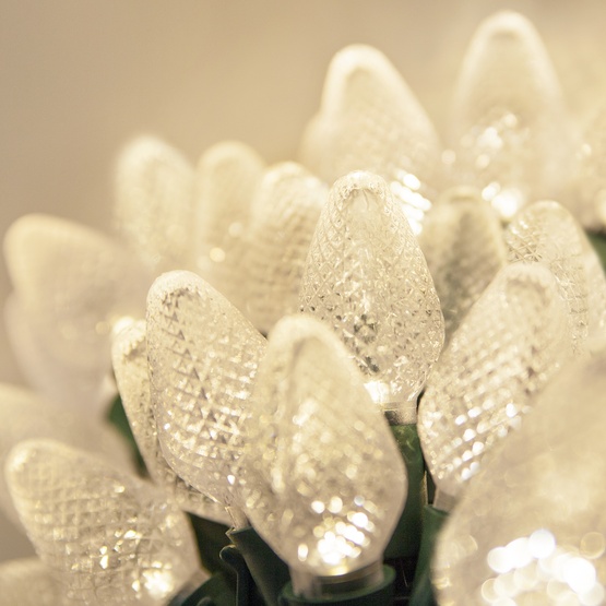 LED Christmas Lights Commercial 25 C7 Warm White LED Christmas Lights