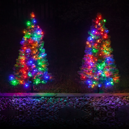2' Walkway Pre-Lit Winchester Fir Tree, 50 Multicolored LED Lights