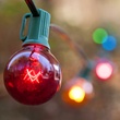 25 G40 Transparent Multicolor Patio String Lights on Green Wire