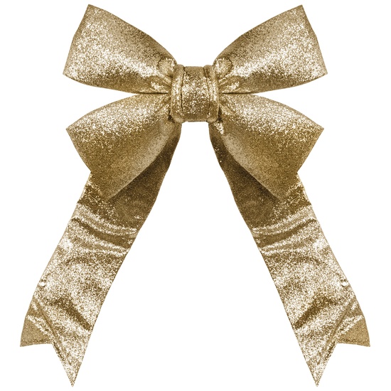 18" Gold Decorative 3D Glitter Christmas Bow