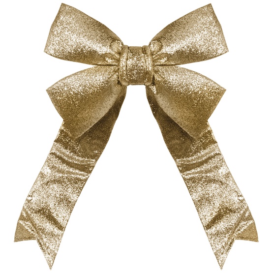 18" Gold Decorative 3D Glitter Christmas Bow