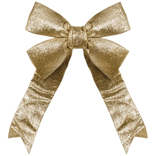 18" Gold Decorative 3D Glitter Christmas Bow
