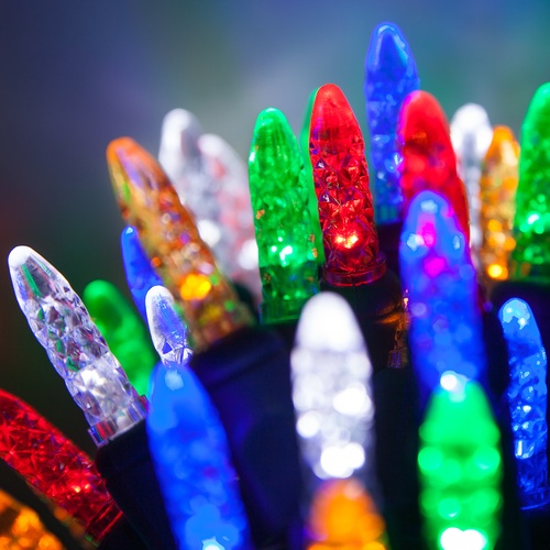 LED Christmas Lights 70 M5 Multi Color LED Christmas Lights, 4" Spacing