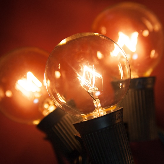 100' G40 Clear Patio String Lights, Black Wire