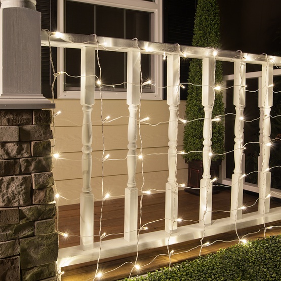 LED Net Lights 5MM 4'x6' Warm White LED Net Lights, White Wire