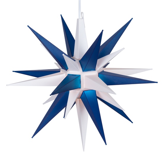 14" Blue and White LED Moravian Star