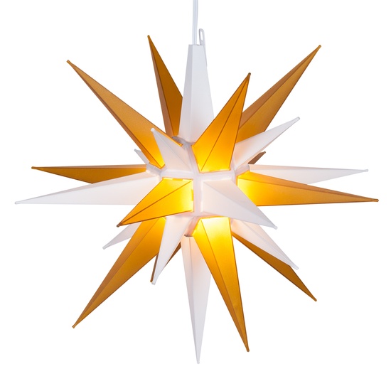14" Gold and White LED Moravian Star