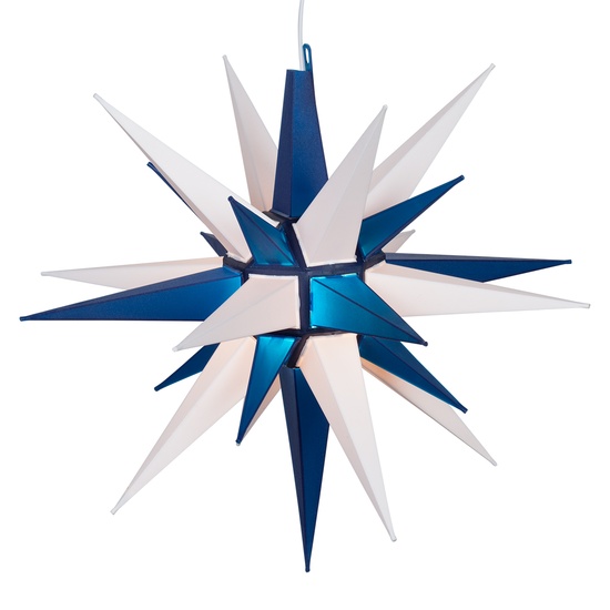 14" Blue and White LED Moravian Star