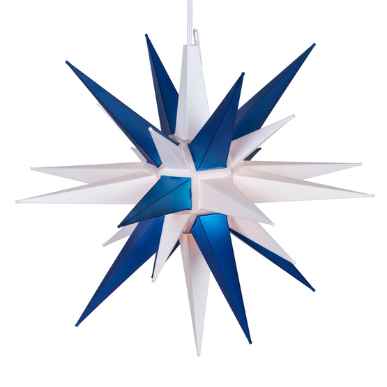14" Blue and White LED Moravian Star