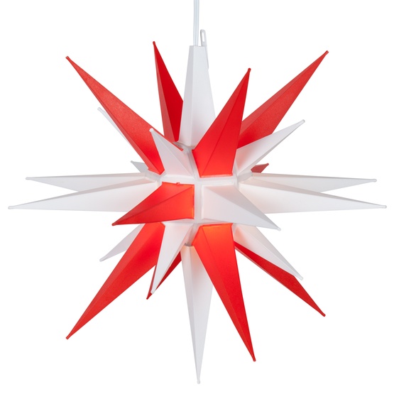 14" Red and White LED Moravian Star