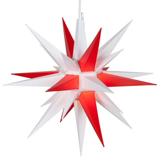 14" Red and White LED Moravian Star