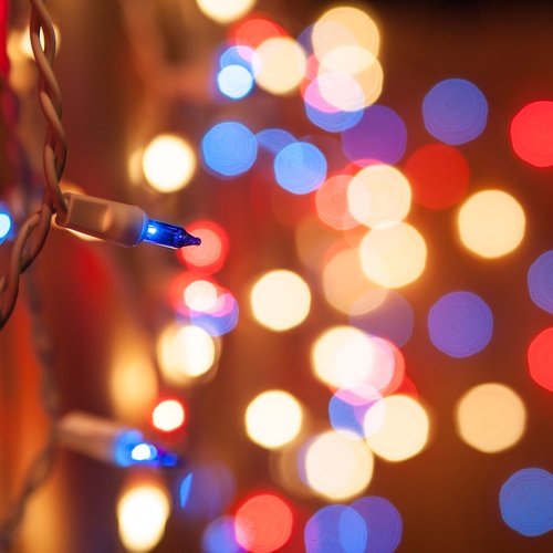 Red, White and Blue Icicle Lights, White Wire