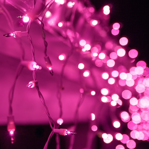 150 Purple Icicle Lights - White Wire