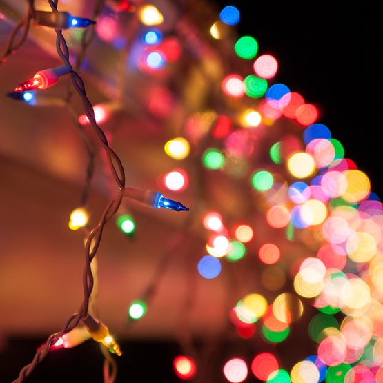 100 Mini Multicolor Icicle Light Set, White Wire