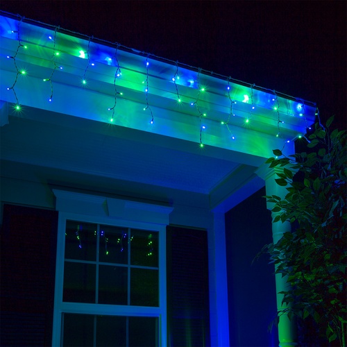 70 5mm Blue, Green LED Icicle Lights