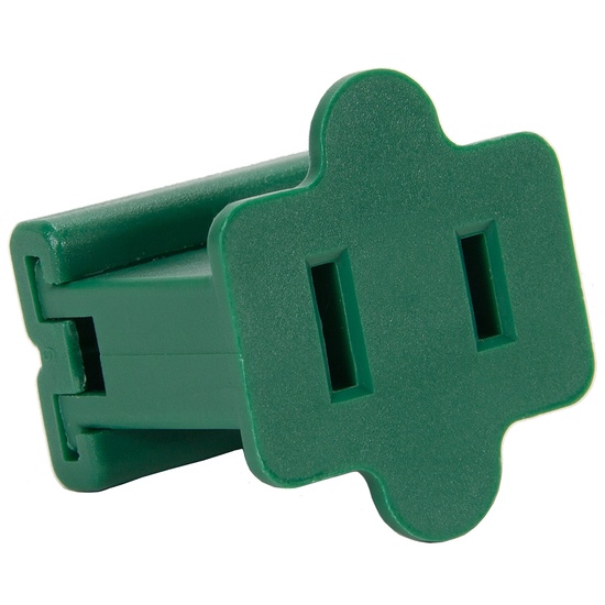 Green Christmas Light Plug, Polarized Female Zip Plug, SPT2