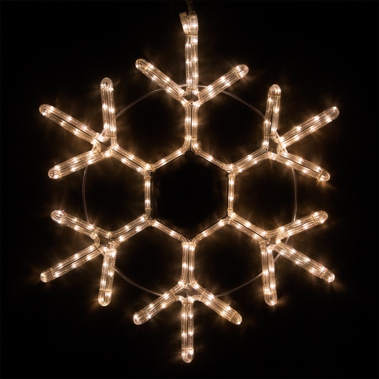 12" LED 18 Point Snowflake, Warm White Lights 