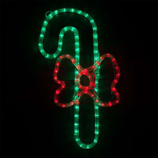 20" LED Candy Cane with a Bow, Red and Green Lights 