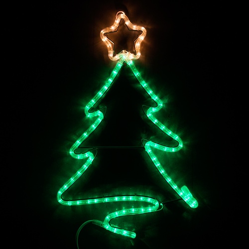 LED Green Christmas Tree with Gold Star