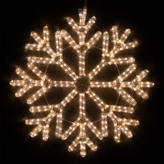 24" LED 40 Point Snowflake, Warm White Lights 