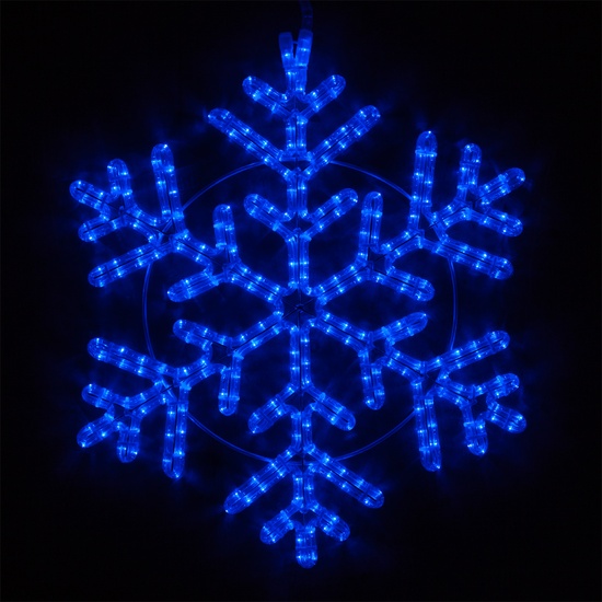 24" LED 42 Point Snowflake, Blue Lights 