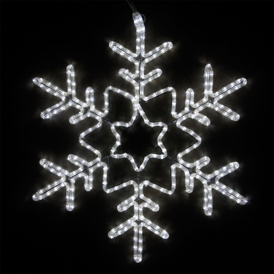 28" LED Star Center Snowflake, Cool White Lights 