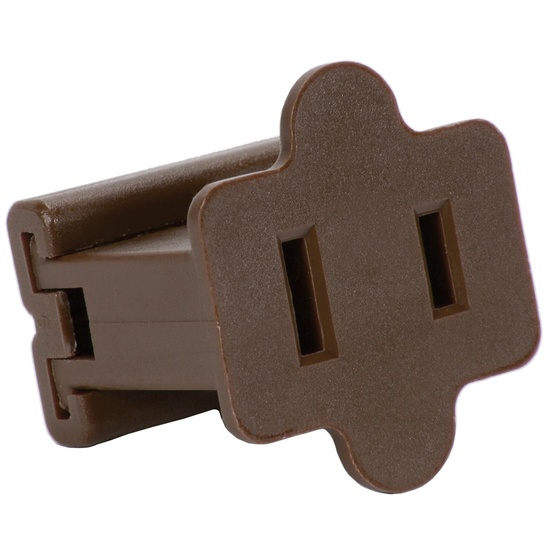 Brown Christmas Light Plug, Polarized Female Zip Plug, SPT1