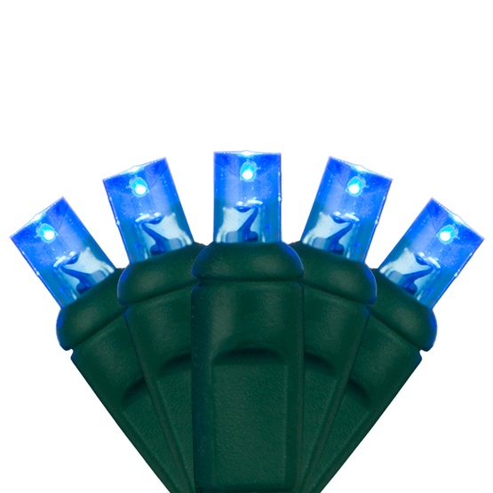 70 5mm Blue LED Christmas Lights, 4" Spacing