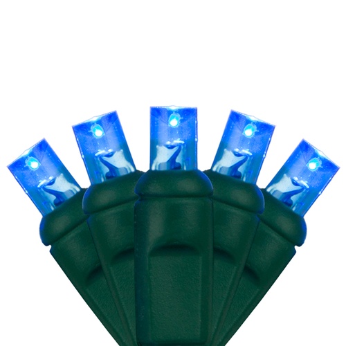 70 5mm Blue LED Christmas Lights, 4" Spacing