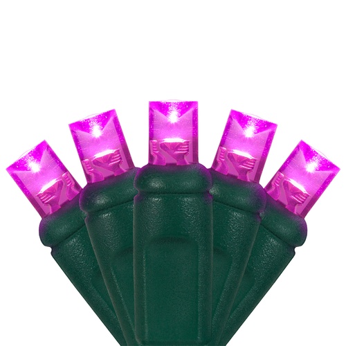 Wide Angle 5MM LED Lights 70 5mm Pink LED Christmas Lights, 4" Spacing