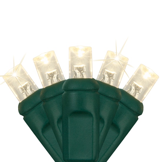 70 5mm Warm White Twinkle LED Christmas Lights, 4" Spacing