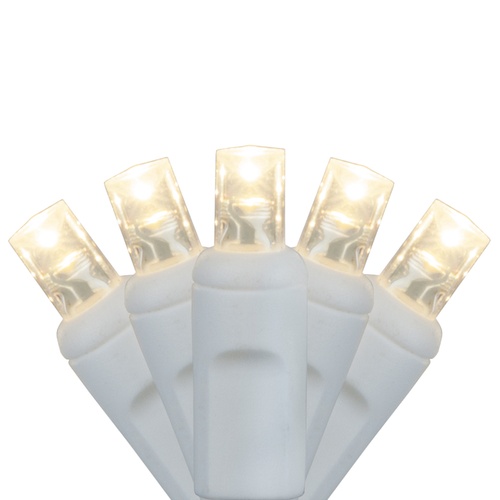 15 Warm White Indoor String Lights, LED 5MM, White Wire