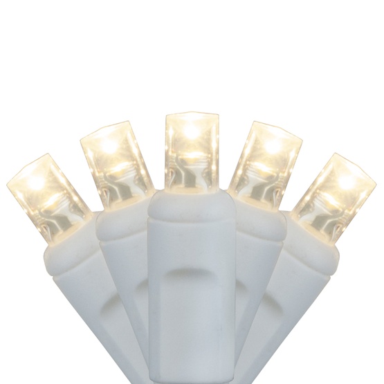 15 Warm White Indoor String Lights, LED 5MM, White Wire