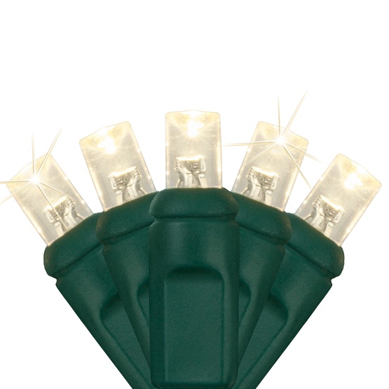 35 5mm Warm White Twinkle LED Christmas Lights, 4" Spacing