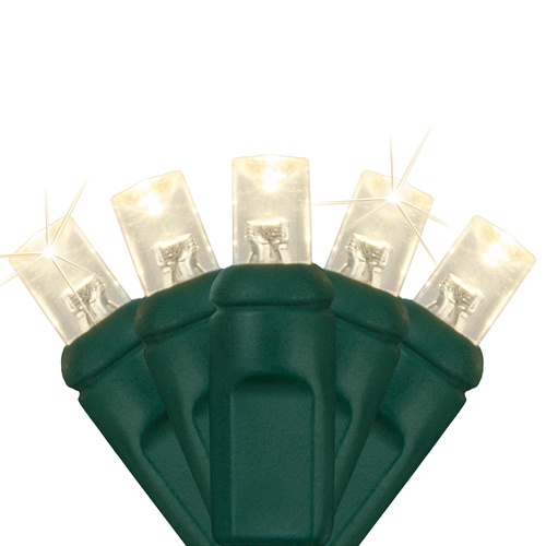 35 5mm Warm White Twinkle LED Christmas Lights, 4" Spacing