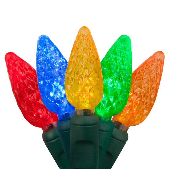 70 C6 Multi Color LED String Lights, 4" Spacing