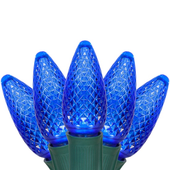 C9 Blue Commercial LED Christmas String Lights, 25 Lights, 25'